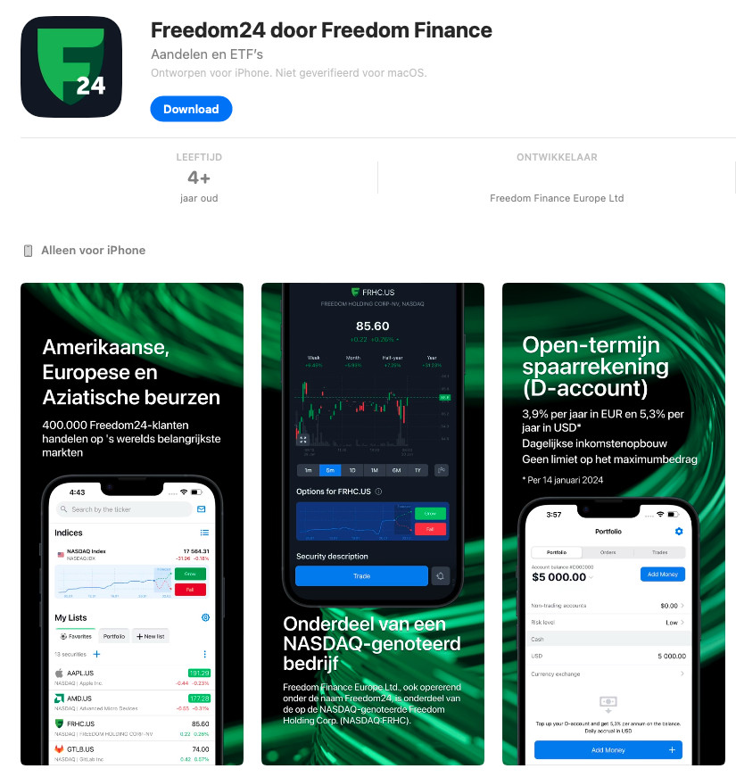 iPhone app freedom24